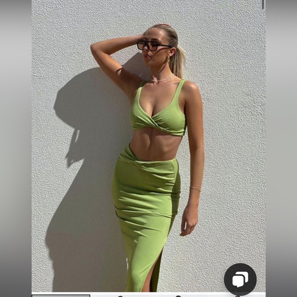 Princess Polly Dresses & Skirts - Princess Polly Lime Green Two-Piece Dress